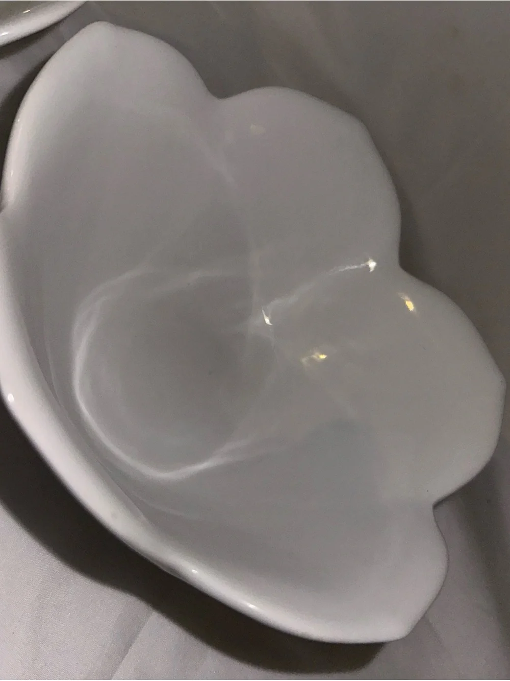 Pier 1 White Porcelain Flower Bowls Set of 2 Scalloped Floral 6”